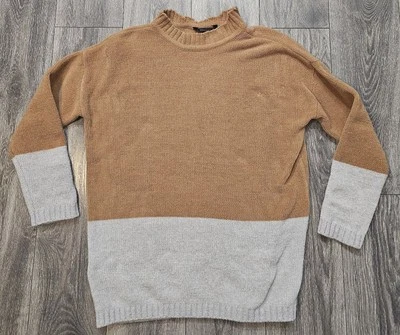 BCBG MAX AZRIA COLORBLOCK CUELLO FALSO SUÉTER CAMEL COMBO MUJER TALLA MEDIANA Foto 1 de 4