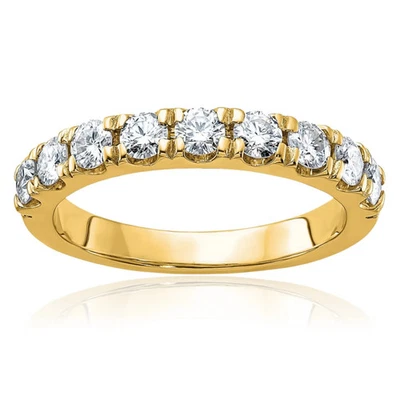 14K Solid Yellow Gold 9 Stone Moissanite Ring - Image 1 of 4