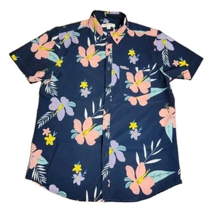 Vintage Summer Shirt Mens S Hawaiian Tropical Button Down Short Sleeve Pocket - Picture 1 of 15