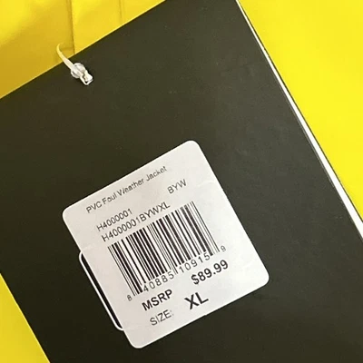 Huk PVC Foul Weather Jacket XL Yellow Waterproof Fishing Rain Gear New Bag - Image 1 of 4