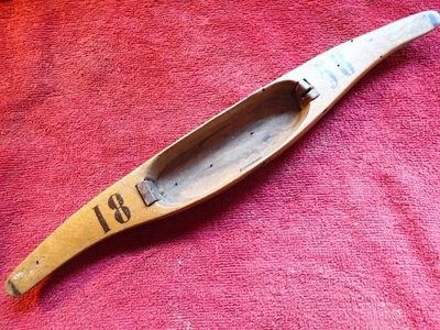 dated 1858 !! ANTIQUE WEAVING WOOD TOOL PRIMITIVE FOLK ART SWEDEN SWEDISH - Image 1 of 4