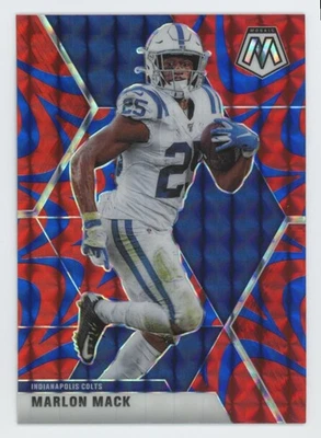 2020 Panini Mosaic Blue Reactive Marlon Mack Indianapolis Colts #92 - Image 1 of 2