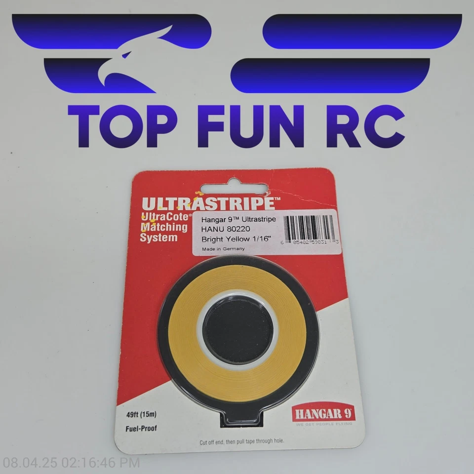 Hangar 9 HANU80220 Ultrastripe Bright Yellow 1/16" - Image 1 of 1