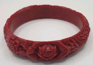 Cherry Bakelite Bangle. Red Bakelite Bangle. 8 inches. - Picture 1 of 22