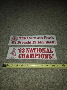 Vintage Rare 1983 N.C. State University Lot Of (2) Bumper Stickers, Rare! - Bild 1 von 4