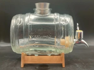 Kilner Glass Beer Barrel Dispenser 20cm with Tap, Stand & Metal Cup - Picture 1 of 8