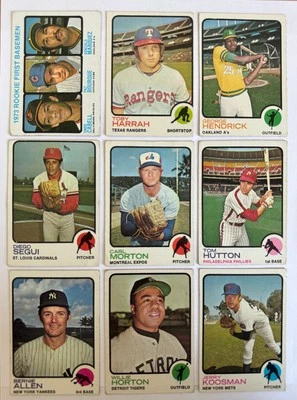 Lote de 25 tarjetas de béisbol 1973 Topps (bajo grado con estrellas menores, novatos) Foto 1 de 3