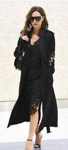 Victoria Beckham Black Slip Crepe Midi Lace Cami Dress Size 10UK New with tags