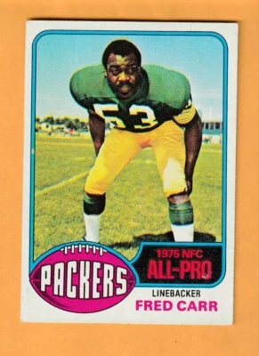 Fred Carr Green Bay Packers 1976 Topps #360 UTEP Miners Creased - Image 1 of 2