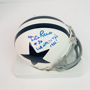Dan Reeves Cowboys Signed Throwback Mini Helmet Autograph Inscribed Led NFL 1966