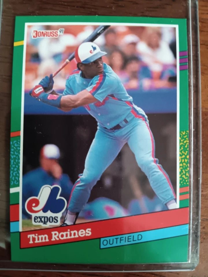 TIM RAINES MONTREAL EXPOS 1991 DONRUSS SERIES 2 BASEBALL CARD #457 - Image 1 of 1