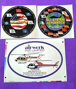 AIR WORK Helicopter Sticker + 2 Helicopter Systems Flags Stickers - Picture 1 of 1