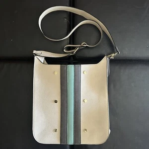 Neumann Marcus $250 terquoise racer stripe crossbody NWOT - Picture 1 of 8