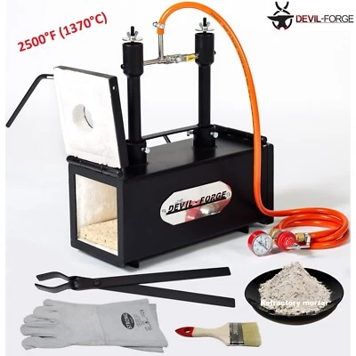 DEVIL-FORGE DFPROF2+2D Gas Propane Forge Farrier Burner Furnace +Tongs UK (NEW) - Image 1 of 4