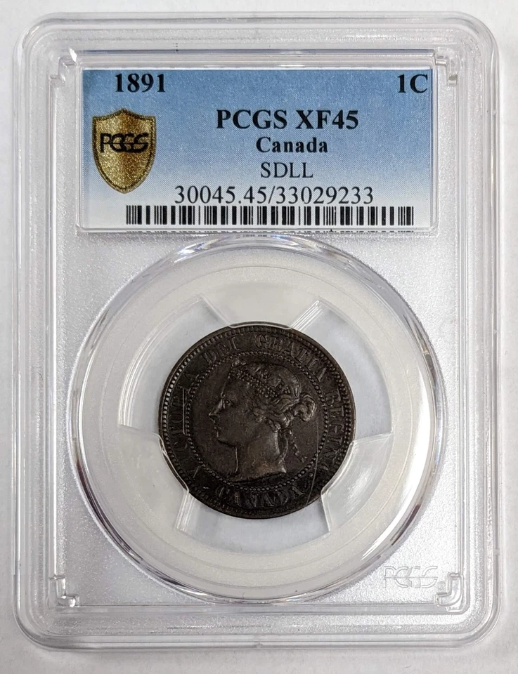 1891 Canada 1c SDLL PCGS XF 45 - Image 1 of 3