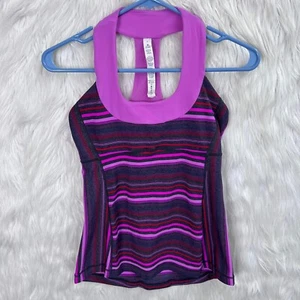Lululemon Scoop Neck Tank, Workout Yoga, Size 6 , Pink Red Stripe! - Picture 1 of 8