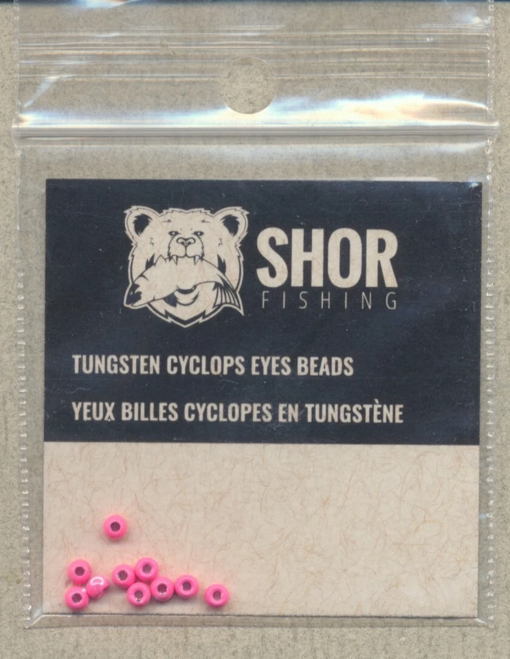 Tungsten Cyclops Eyes (Beads) - fl pink - 3/32" - qty 10 DE1276 - Image 1 of 1