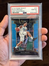 2018-19 Panini Select Miles Bridges Light Blue Prizm RC /299 Hornets PSA 10