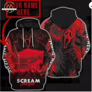Personalized Ghostface Scream Comes Home Horror 3D HOODIE BEST PRICE US SIZE - Picture 1 of 3