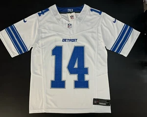 Camiseta deportiva pequeña Amon-Ra St marrón #14 vapor FUSE blanca calidad élite Detroit Lions - Imagen 1 de 11