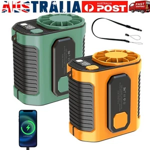 Portable Waist Clip on Fan Hanging Cooling Fan USB Rechargeable Power Bank Fan - Picture 1 of 17
