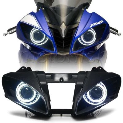 Montaje Faro Blanco Doble Ojos de Ángel para Yamaha YZF-R6 2008-2016 55W HID Foto 1 de 4