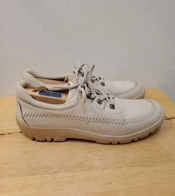 Bally Gulf Zapatos Mujer Talla 9M Beige Golf Tenis Cuero Con Cordones Atléticos Foto 1 de 4