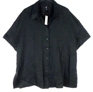 BR Men's Black Short Sleeve Button-Down Shirt Size XXL - Picture 1 of 8