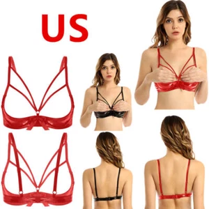 Womens Bra Cupless Underwired Shelf Low Rise Lace G-string Sleepwear Lingerie - Picture 1 of 16