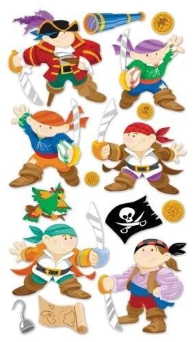 Pegatinas dimensionales Piratas Jolly Rogers Sticko EKSuccess 15 piezas Foto 1 de 1
