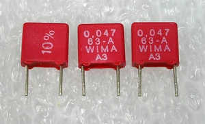 16x NOS WIMA MKS2 0,047uF 63V 10%, 473K, Kondensator, MKS2C024701A00KSSD - Bild 1 von 2