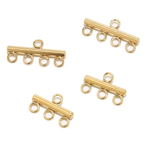 20pcs Stainless Steel Gold Bracelet Earring Loops Connectors Link Charm Pendants - Picture 1 of 8
