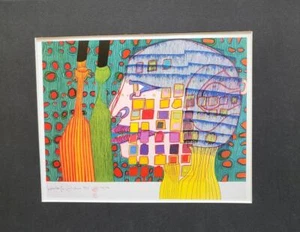 Friedensreich Hundertwasser "Shadow of the Stars" Matted offset Lithograph 1986 - Picture 1 of 2
