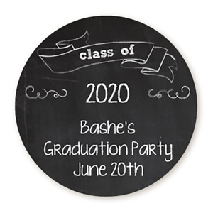 Chalk Grad Class 2022 Personalized Graduation  Round  Sticker Labels - 6 sizes 