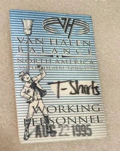VAN HALEN AUGUST 22, 1995 BALANCE TOUR JONES BEACH, NY WORKING PASS BLUE UNUSED - Picture 1 of 2