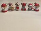 Vintage Jasco Caring Critter Lil Chimers Christmas Bell Ornaments, 1980’s, 6 Lot