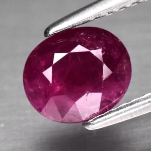 1.45 Ct Natural Purplish-Red Ruby Heated Madagascar Oval Cut Gemstone  - Picture 1 of 2