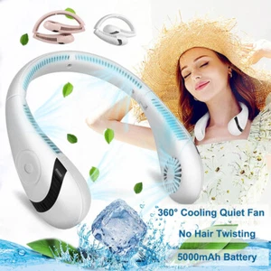 5000mAh USB Neck Hanging Fan Cooling Air Cooler Portable Little Air Conditioner - Picture 1 of 59