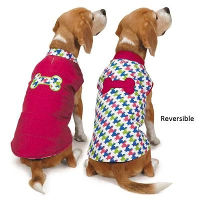 DOGIE East Side COLLECTION Solid Pink & Reversible Print Dog Vest. Size Small. - Image 1 of 4