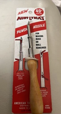 Vintage Aunt Lydia's Punch Needle Rug Crafting Tool in Original Package 235N - Image 1 of 2