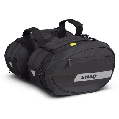 Shad SL58 Satteltaschenpaar 46-58L flexibel schwarz mit Regenhauben - Bild 1 von 4