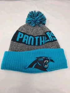 Carolina Panthers New Era Youth Beanie Strick Wintermütze Mütze Bommel Bündchen NFL - Bild 1 von 3