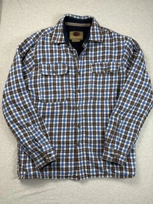 Cazadora de colección Boston Traders para hombre M abotonada forrada de lana azul a cuadros Foto 1 de 4