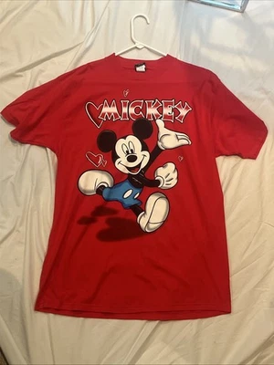 Camiseta vintage (década de 1990) Mickey Mouse - Mickey Unlimited - X-grande roja Foto 1 de 4