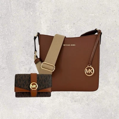 Michael Kors MK Tasche Crossbody Geldbörse Jet Set Travel Greenwich Braun NEU - Bild 1 von 4