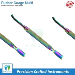 Limpiador de empujador de uñas multicolor para cutículas medidor de cuchara de titanio instrumentos - Imagen 1 de 4