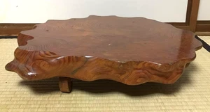 Japanese Yakusugi Wood Ikebana Vase Bonsai Display Stand W/ Legs 19.8×17.7×4.7in - Picture 1 of 11