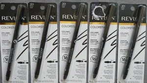 Paquete de 5 lápices delineadores de ojos Revlon ColorStay 201 crayón negro sacapuntas de 16 horas - Imagen 1 de 1