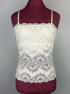 Camiseta sin mangas Nobo camisola grande lentejuelas cuentas encaje floral transparente Y2K festival de hadas - Imagen 1 de 8
