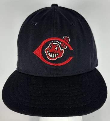 CLEVELAND INDIANS VINTAGE ROMAN PRO MODEL BASEBALL HAT CAP SIZE 7 1/4 - Image 1 of 4